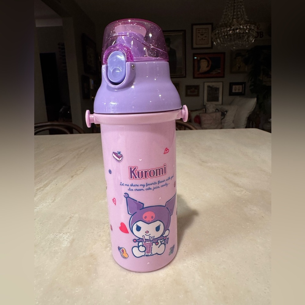 Kuromi One Touch Shoulder Strap Water Bottle